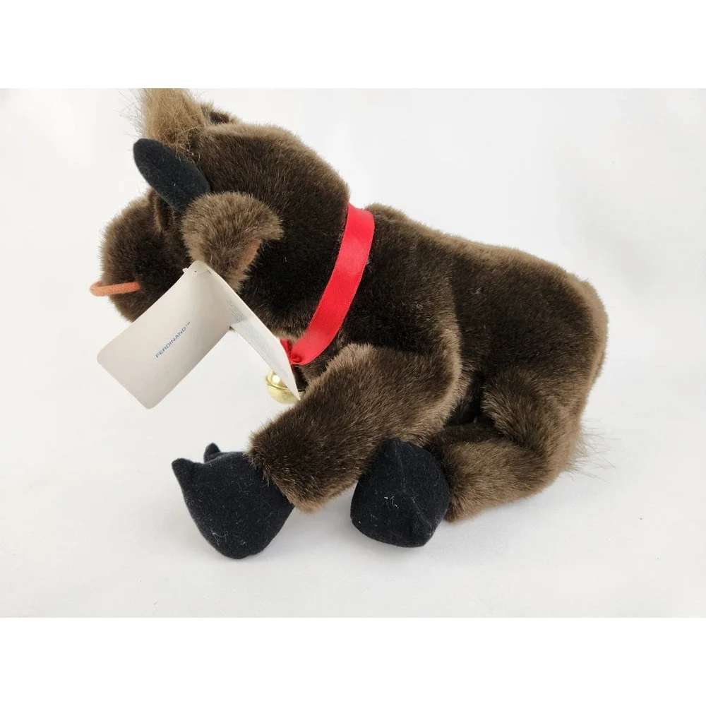 Ferdinand Bull Brown Cow Plush Hand Puppet Applause Tag‎ Stuffed Animal Vintage